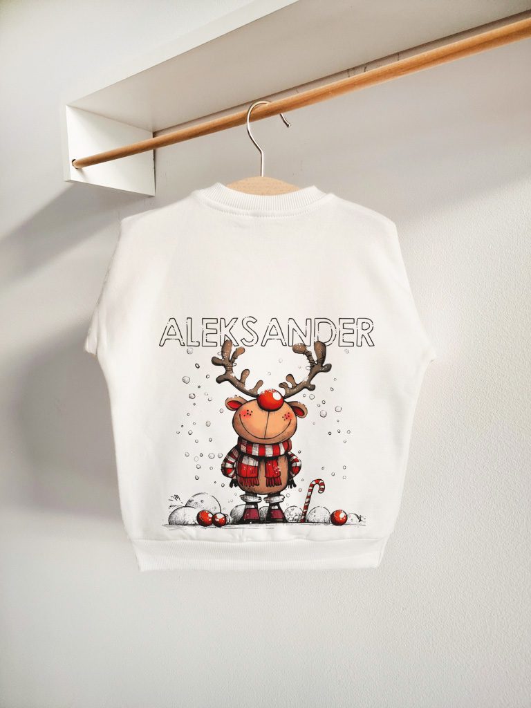 Bluza dziecięca renifer w śniegu