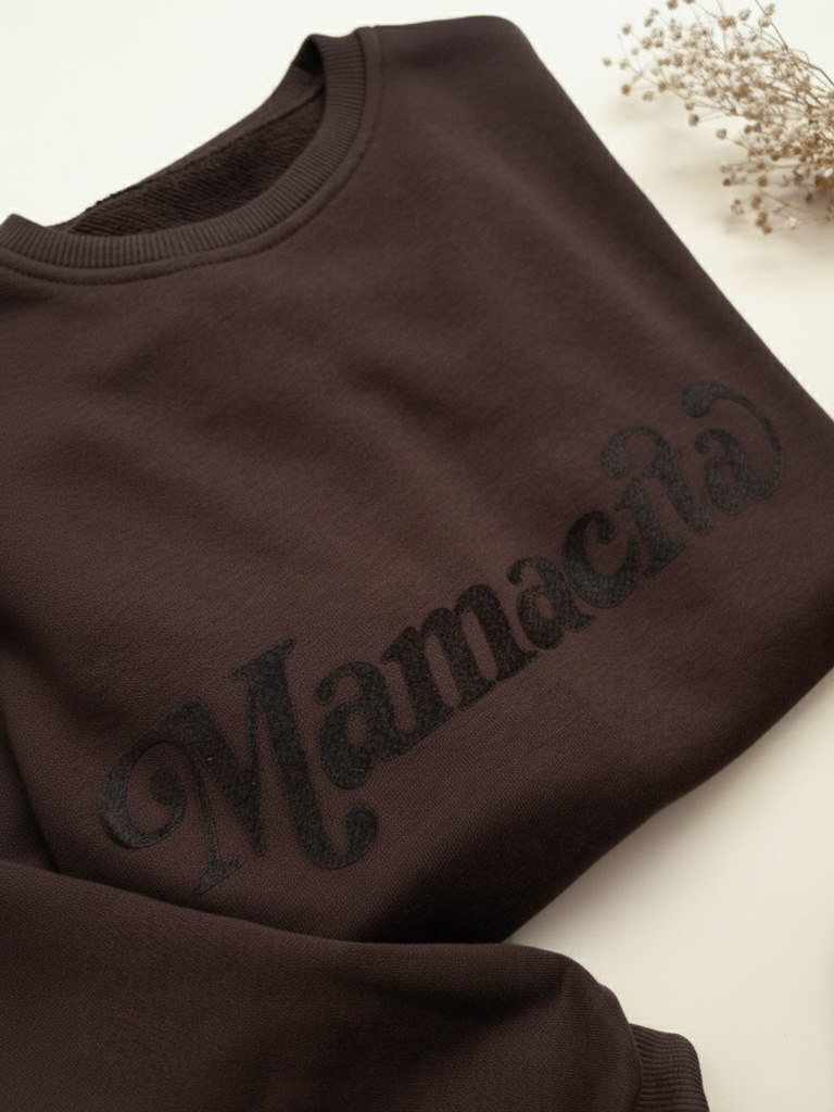 Bluza damska czekoladowa z nadrukiem Mamacita - obrazek 6