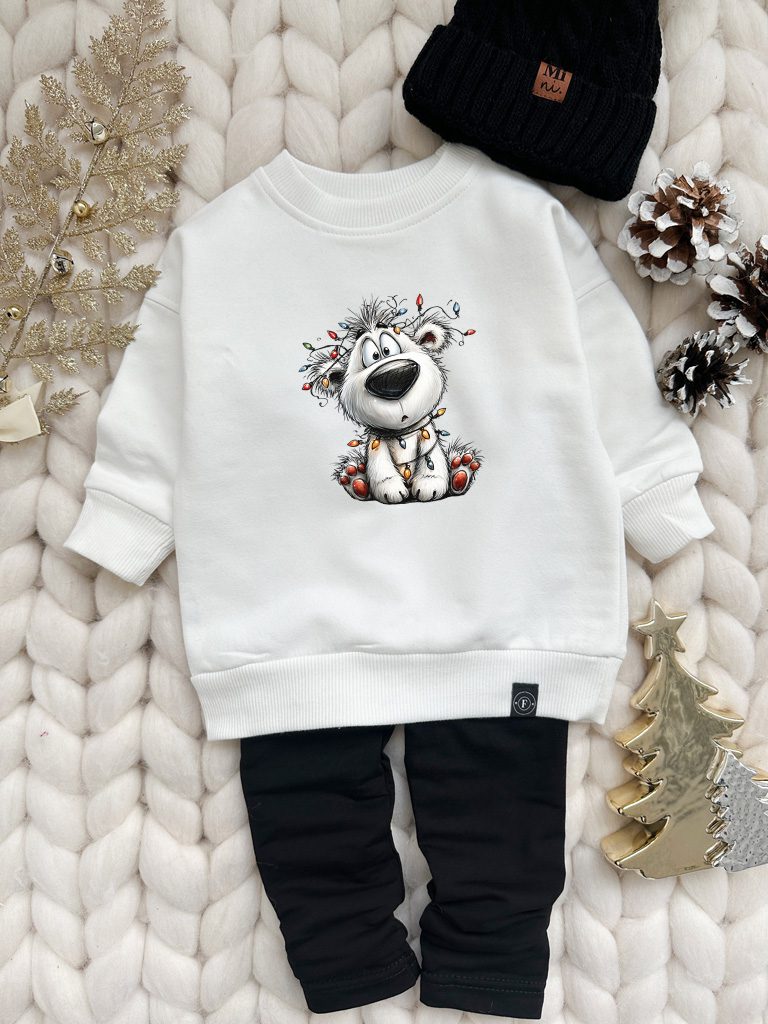 Bluza dziecięca misiek z lampkami
