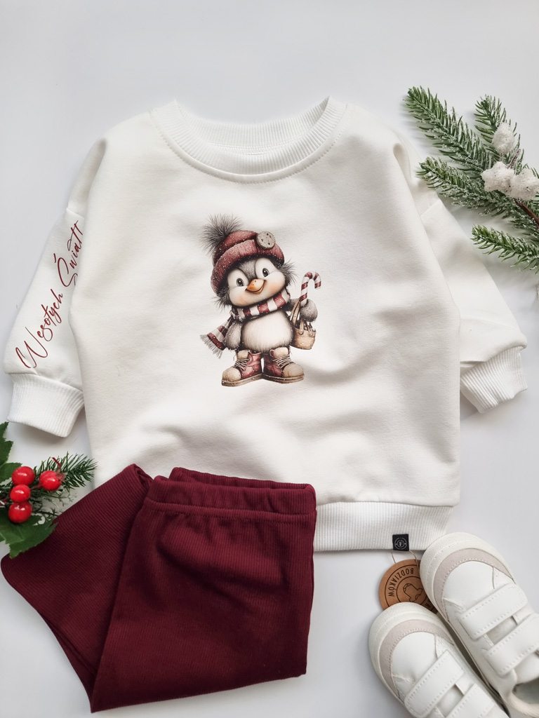 Bluza dziecięca pingwinek Wesołych Świąt