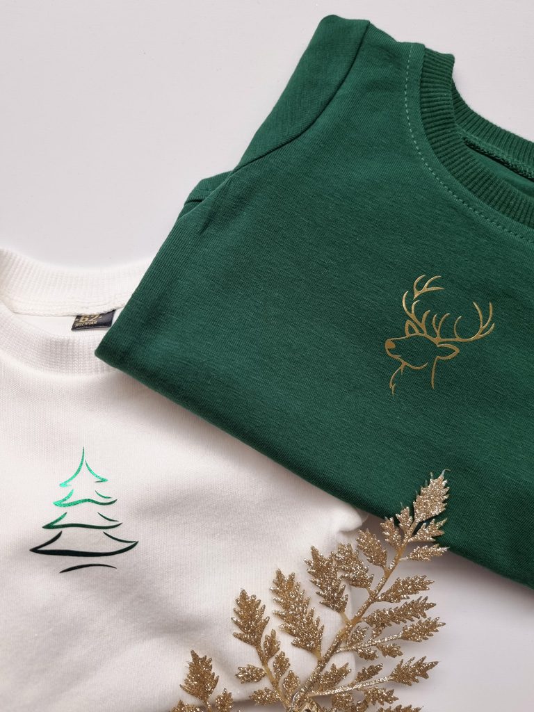 Body niemowlęce z nadrukiem choinki i renifera - 2pak