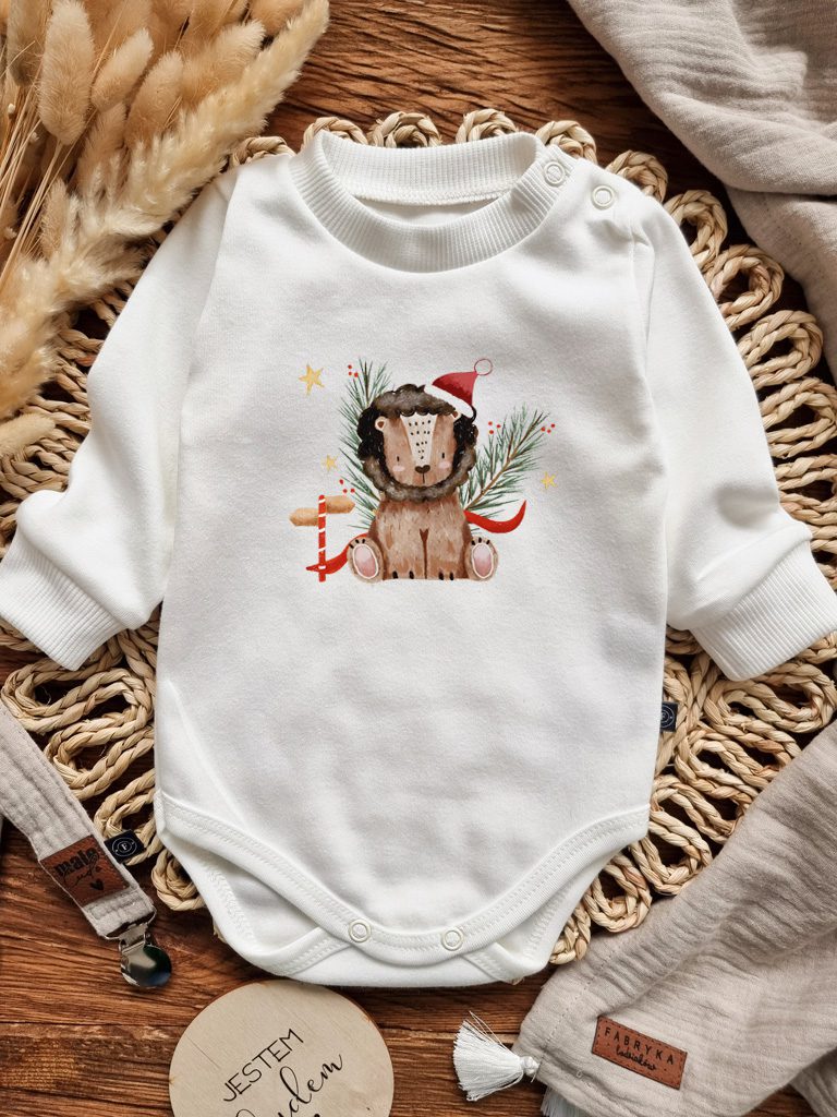 Body niemowlęce świąteczny lew