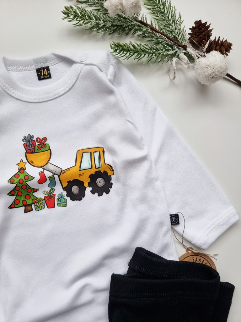 Body dla niemowlaka koparka z prezentami