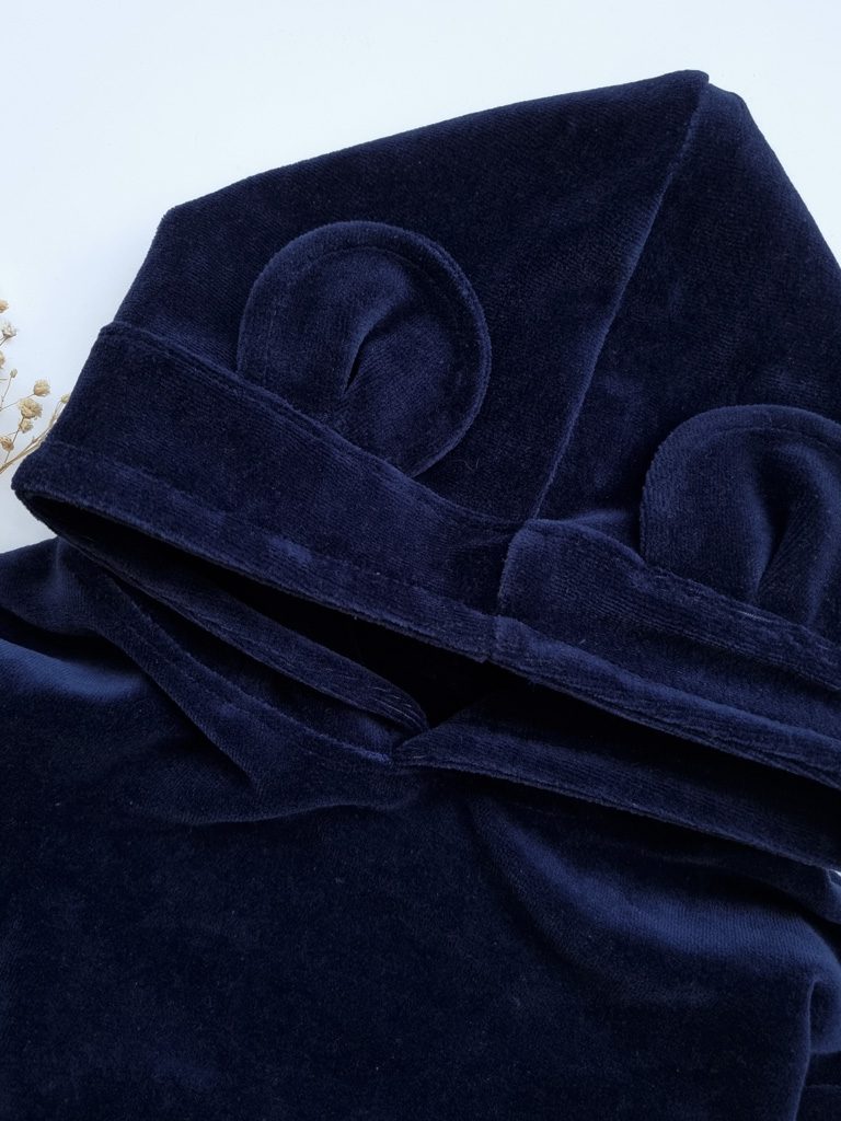 Dres welurowy dziecięcy granatowy bluza + spodnie - obrazek 4