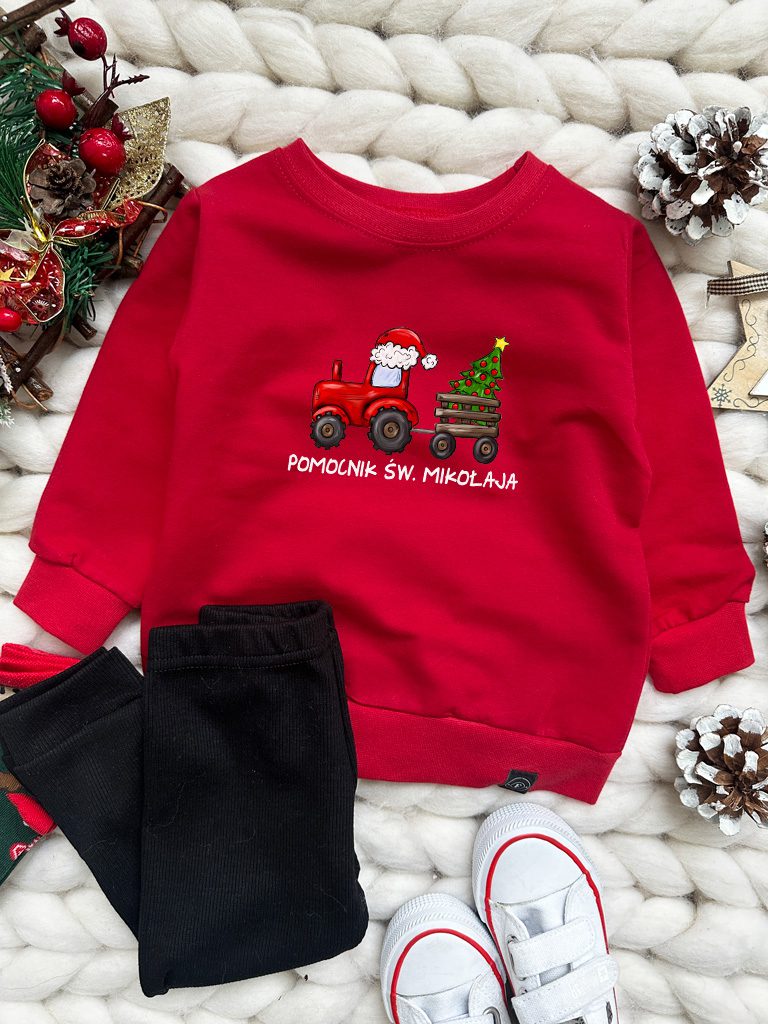 Bluza dziecięca z traktorem Pomocnik Św. Mikołaja