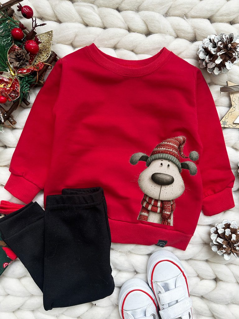 Bluza dziecięca piesek w czapce