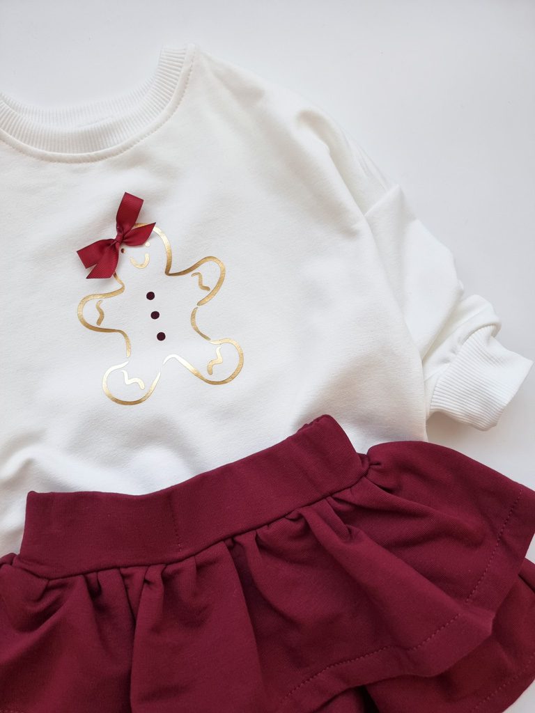 Bluza dziecięca złoty pierniczek z kokardą