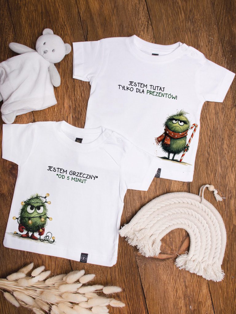 Komplet świątecznych koszulek dla rodzeństwa