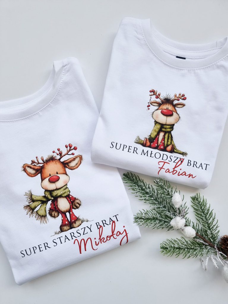 Zestaw dla rodzeństwa świąteczne reniferki