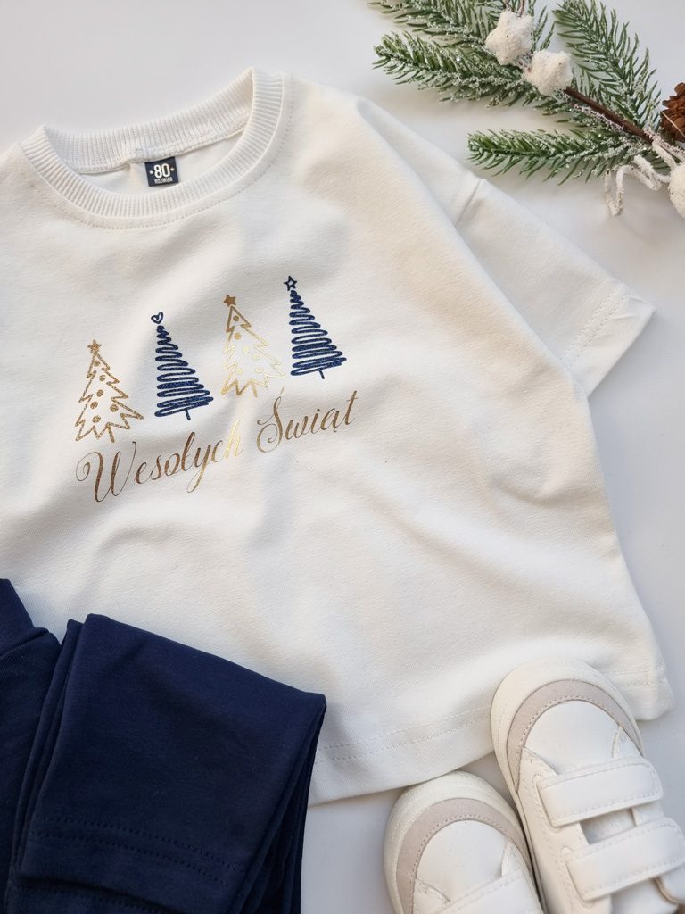 Koszulka dziecięca świąteczne choinki