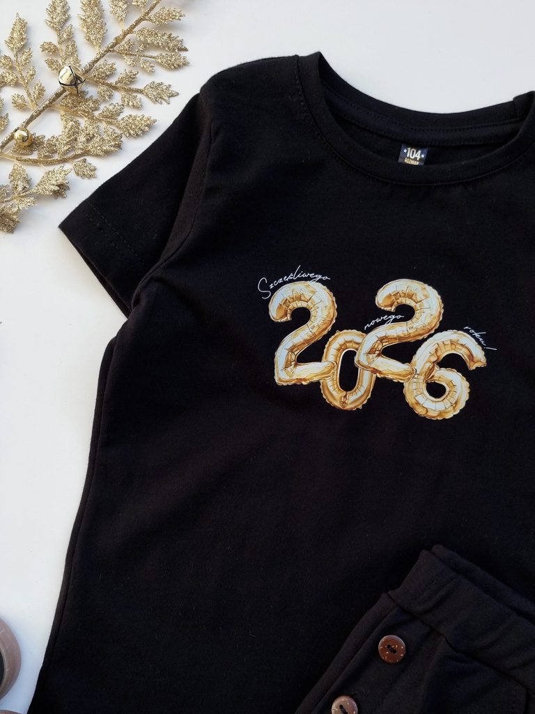 Koszulka dziecięca sylwestrowa złote baloniki