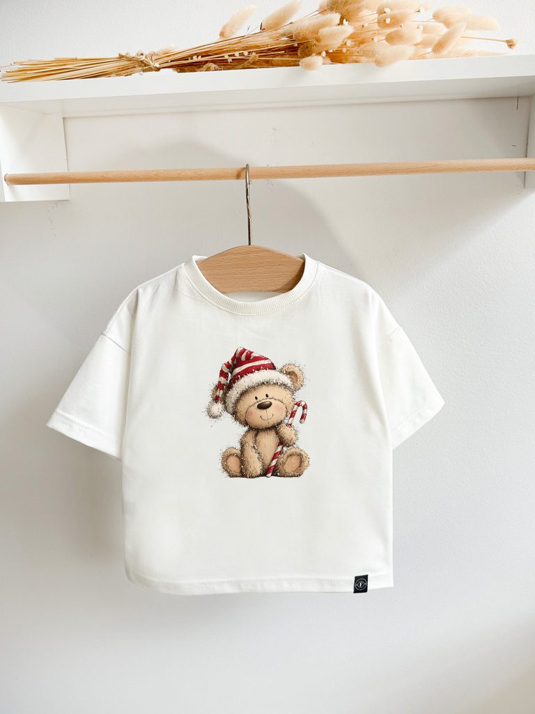 Koszulka dziecięca świąteczny misio w czapeczce