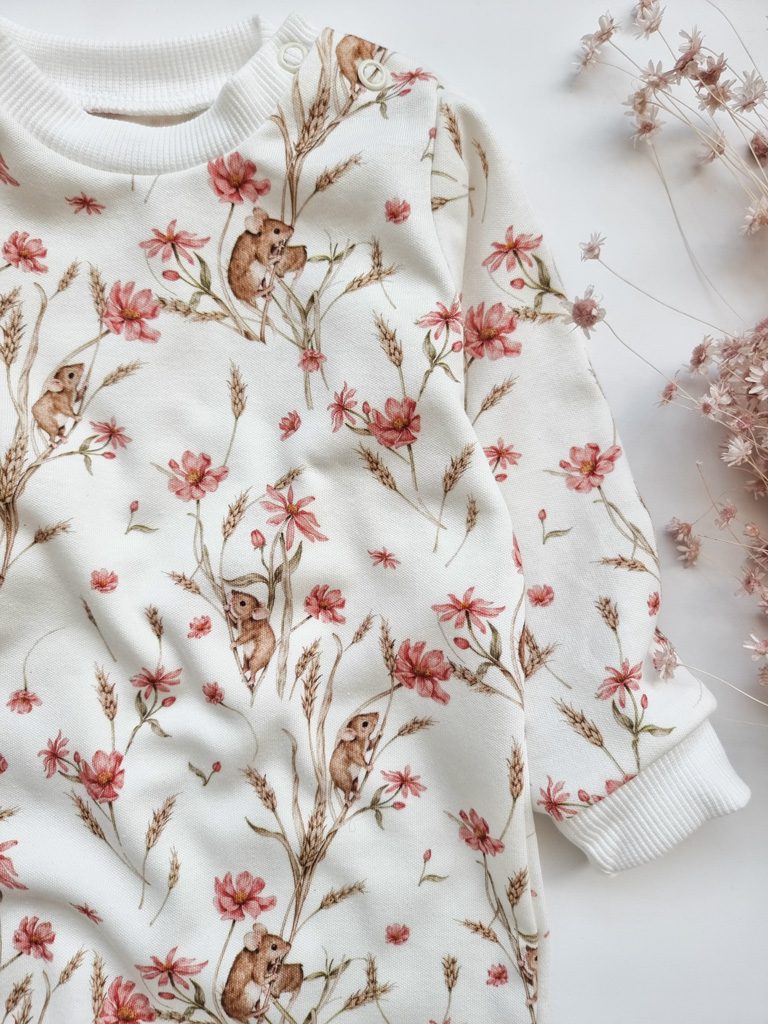 Pajac niemowlęcy bez stópek polne myszki