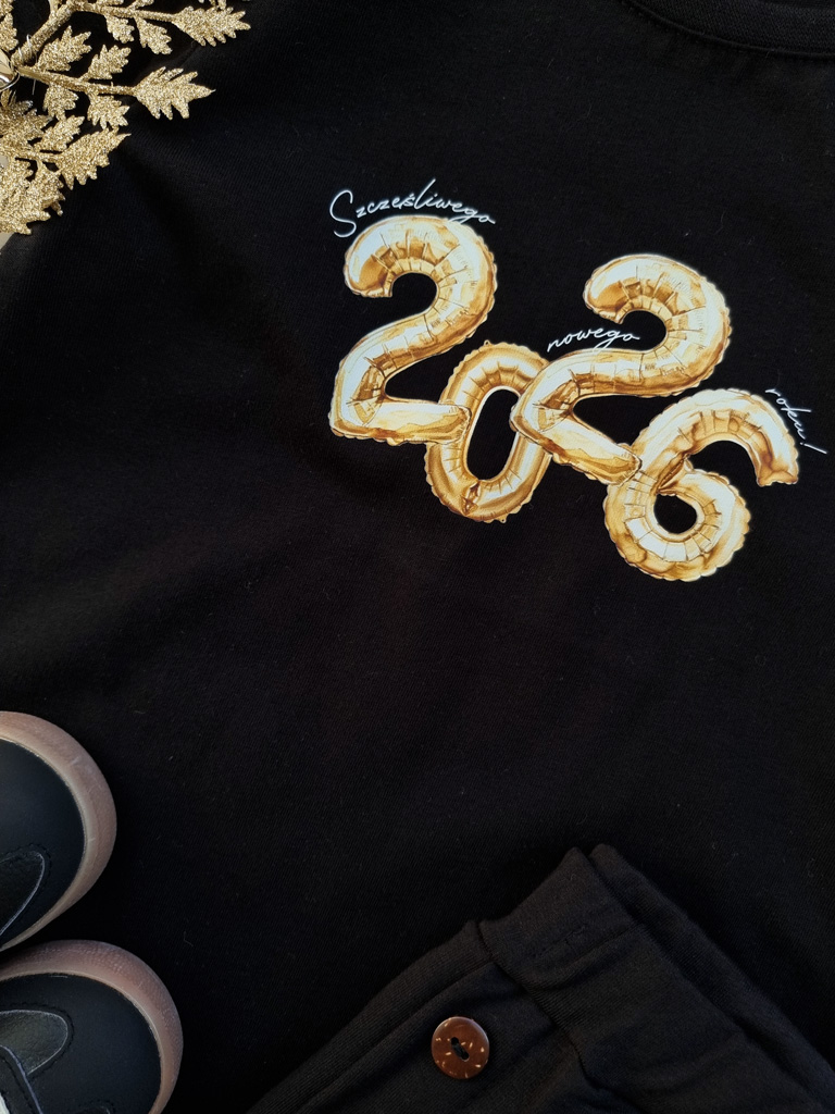 Body niemowlęce sylwestrowe złote baloniki