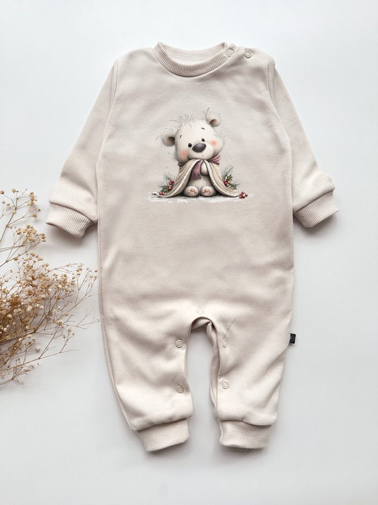 Pajac niemowlęcy misio pod kocykiem