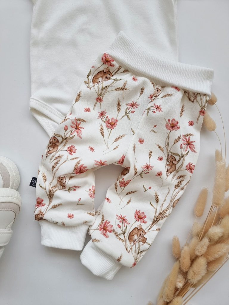 Spodnie niemowlęce polne myszki