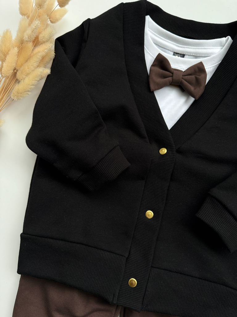 Bluza kardigan dla dziecka rozpinany czarny