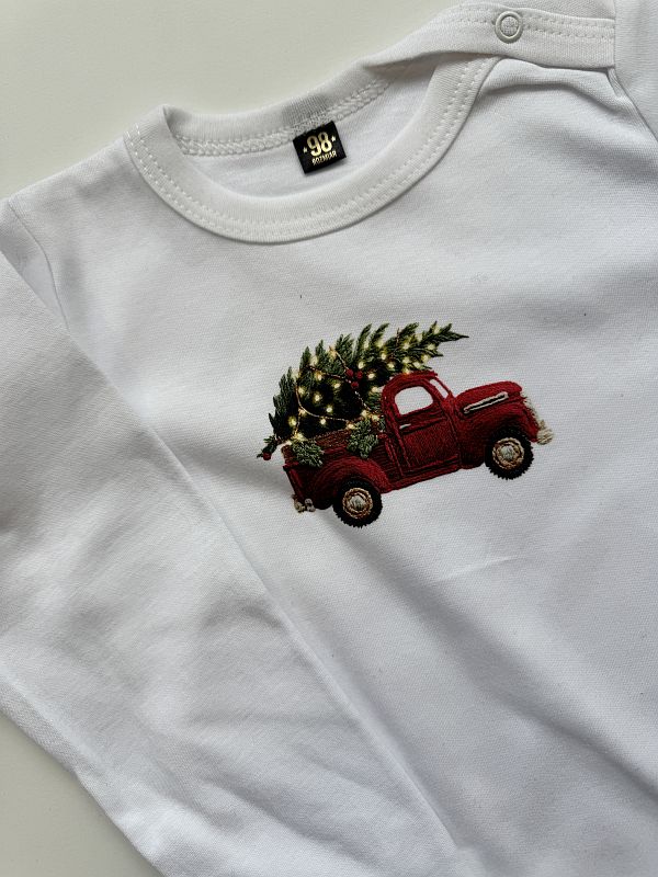 Body białe długi rękaw samochód rozmiar 98