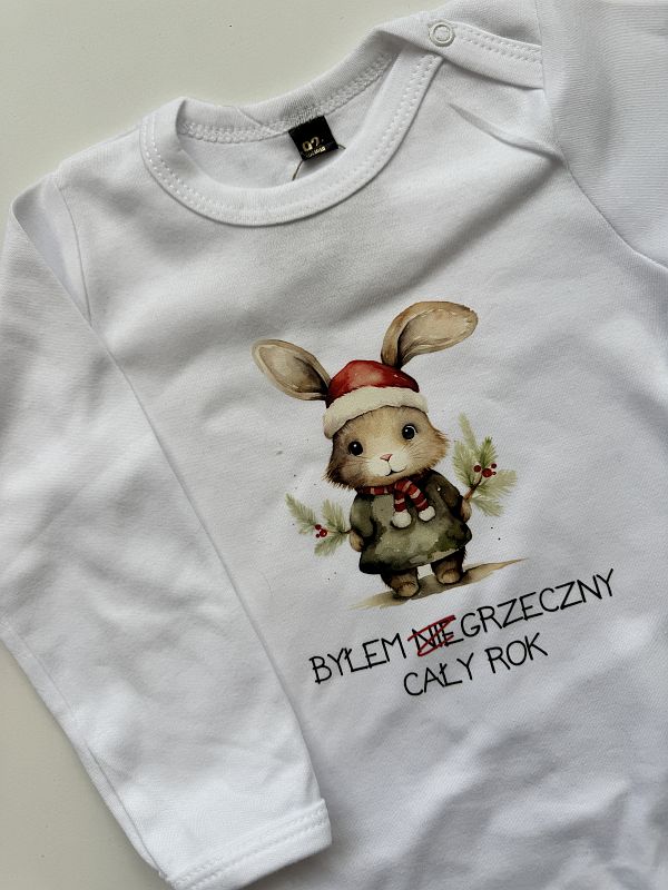 Body białe długi rękaw byłem grzeczny cały rok rozmiar 92
