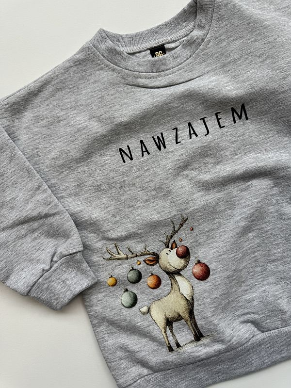 Bluza szara renifer nawzajem rozmiar 86