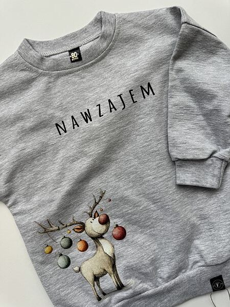 Bluza szara renifer nawzajem rozmiar 80