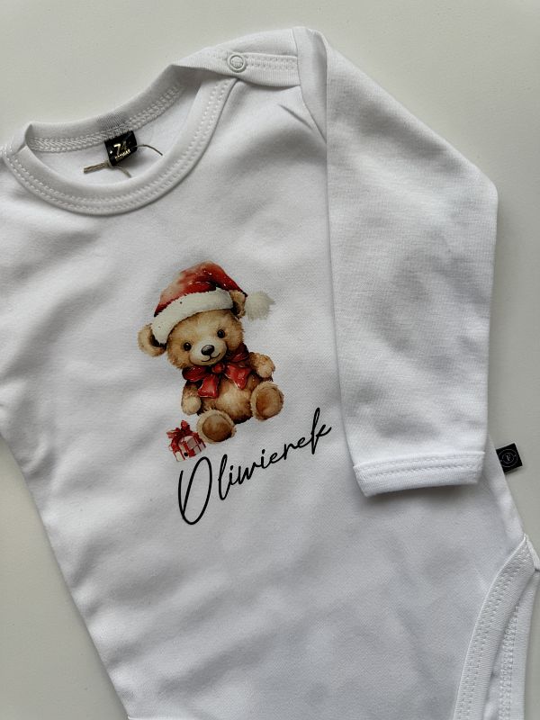 Body białe długi rękaw miś Oliwierek rozmiar 74