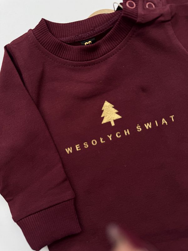 Body bordowe długi rękaw wesołych świąt rozmiar 68