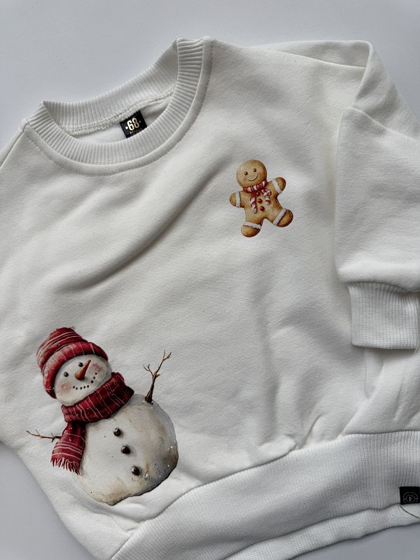 Bluza ecru bałwan i piernik rozmiar 68