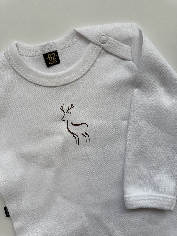 Body białe długi rękaw renifer rozmiar 62