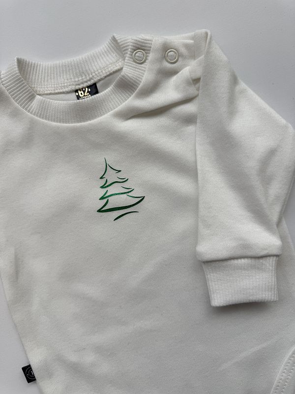 Body ecru długi rękaw choinka rozmiar 62