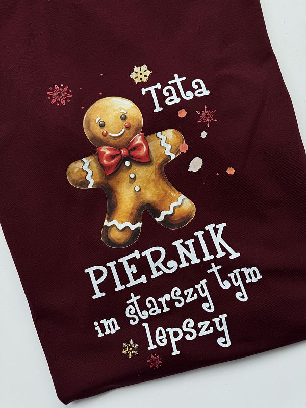 Koszulka męska bordowa tata piernik rozmiar L