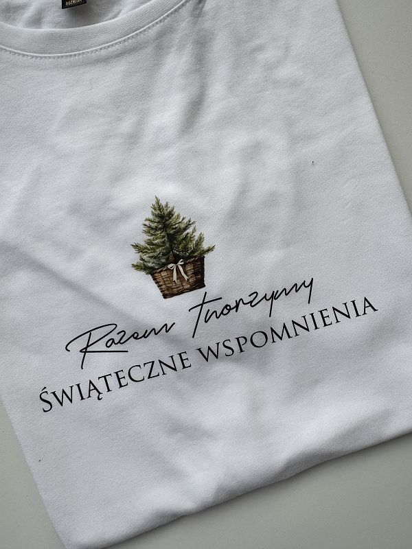Koszulka meska biała razem tworzymy świąteczne wspomnienia rozmiar M