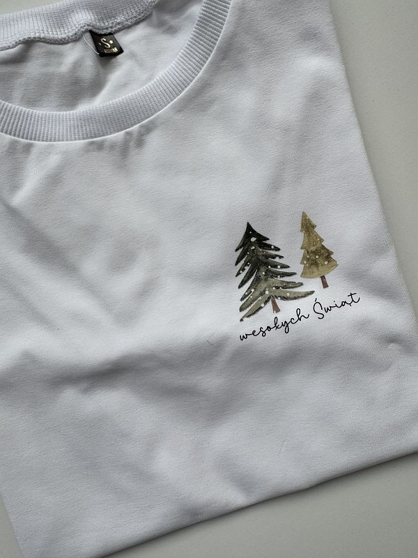 Koszulka damska biała wesołych świąt rozmiar S