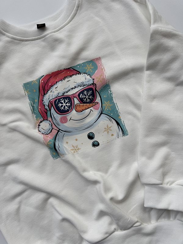 Bluza ecru bałwan rozmiar 122