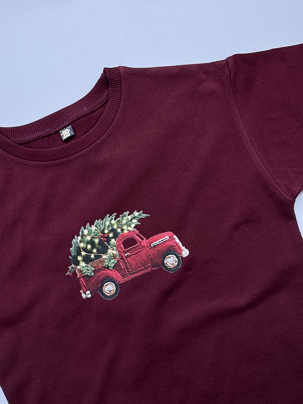 Koszulka bordowa krótki rękaw samochód rozmiar 110