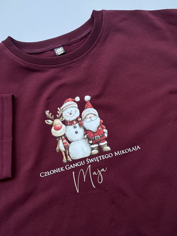 Koszulka bordowa krótki rękaw członek gangu św. Maja rozmiar 134