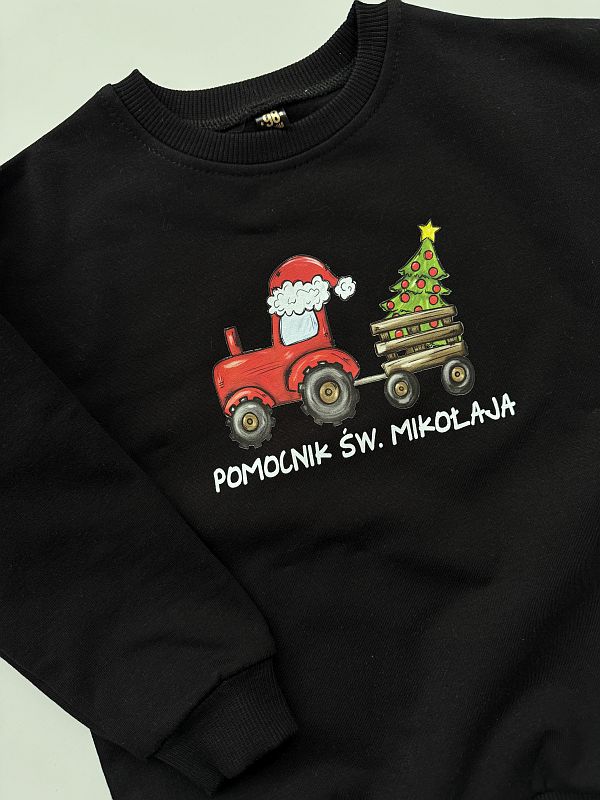 Bluza czarna traktor pomonik Mikołaja rozmiar 98