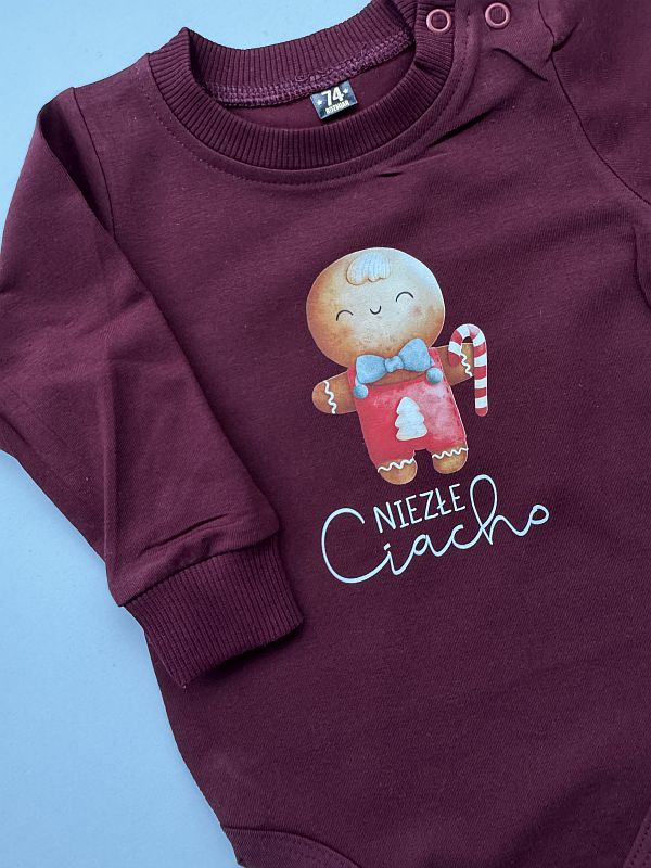 Body bordowe z długim rękawem niezłe ciacho 74