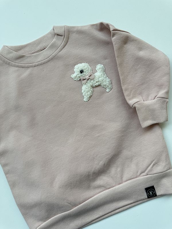 Bluza brudny róż naszywka psa rozmiar 68