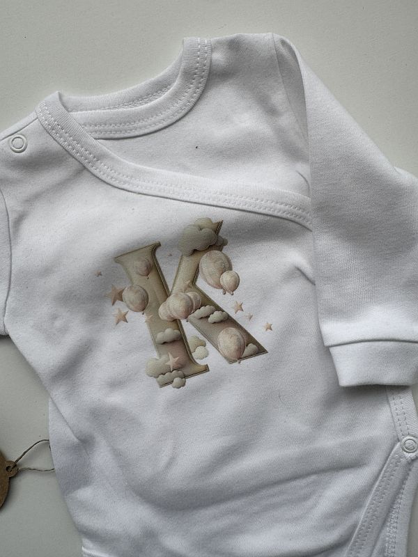 Body kopertowe biale długi rękaw inicjał K rozmiar 62