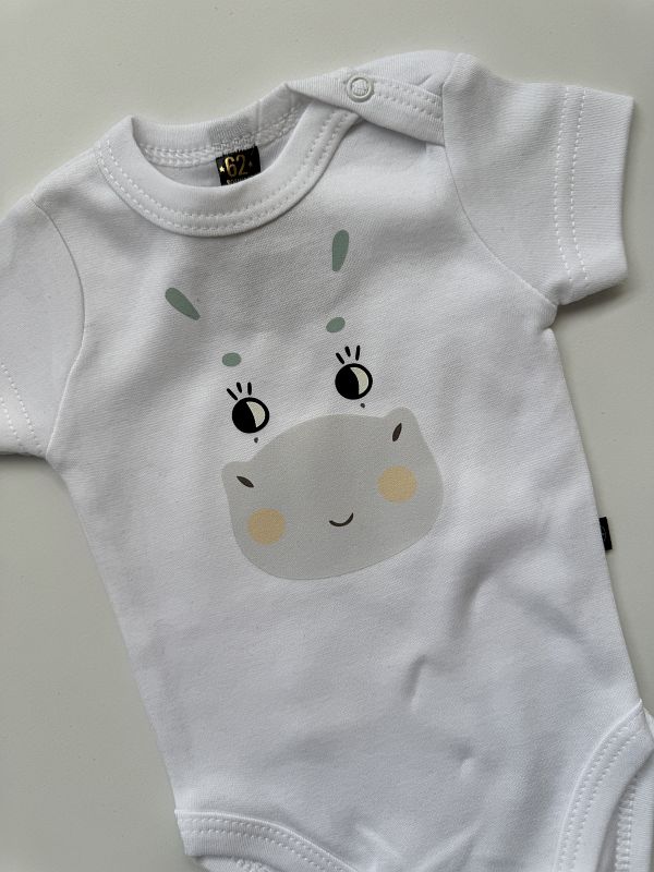 Body białe krótki rękaw buzia hipopotama rozmiar 62