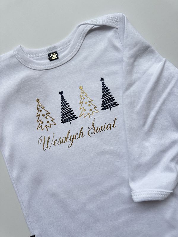 Body z długim rękawem Wesołych Świąt 98