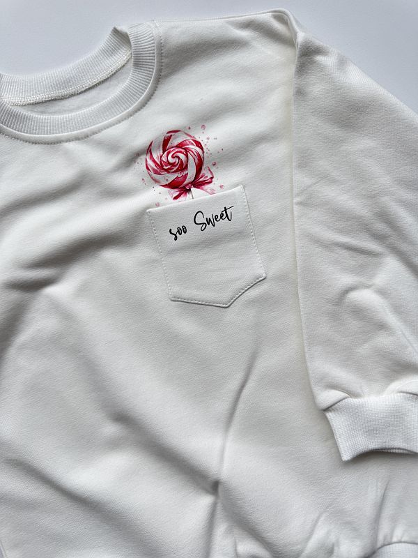 Bluza ecru lizak w kieszonce rozmiar 110