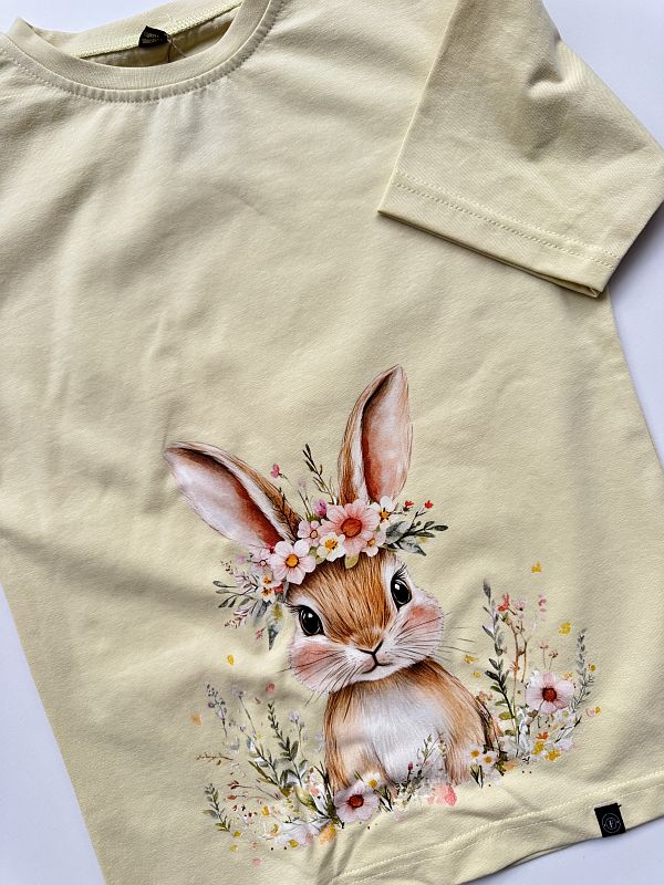 Koszulka masełkowa krótki rękaw królik rozmiar 116