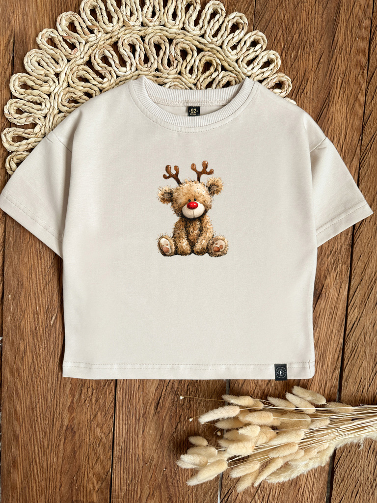Koszulka dziecięca pluszowy misio reniferek