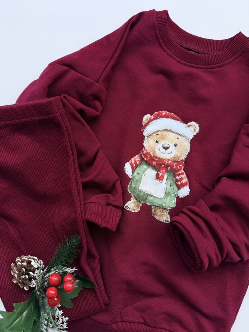 Komplet bordowy z misiem rozmiar 110