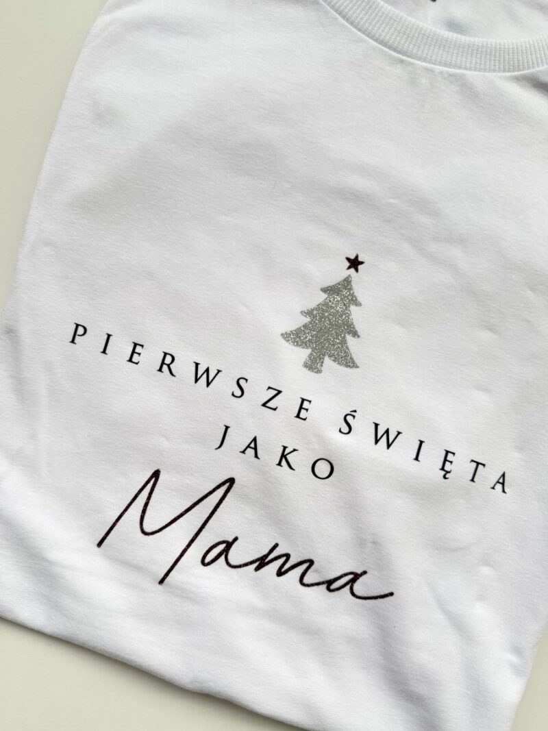 Koszulka damska oversize pierwsze święta jako mama
