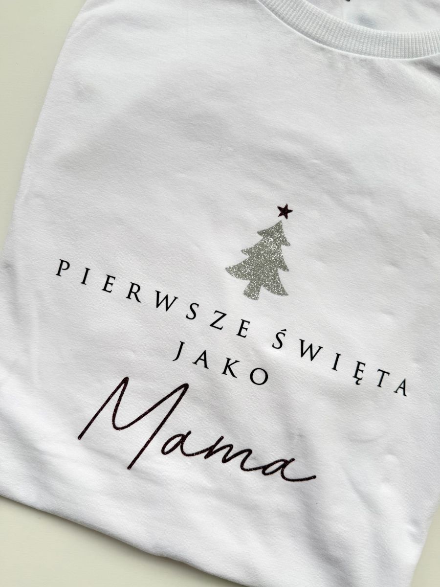 Koszulka damska oversize pierwsze święta jako mama