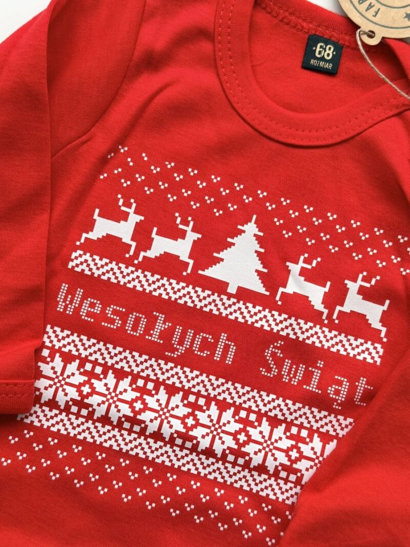 Body czerwone z długim rękawem sweterek rozmiar 68