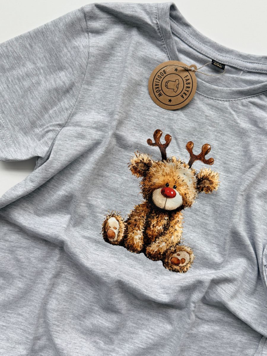 Koszulka szara z misiem rozmiar 134